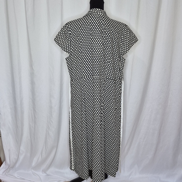 April Cornell Cotton Cap Sleeve 1/2 Button-Front w/ Collar Polka-Dot Dress - 3X - Picture 5 of 12